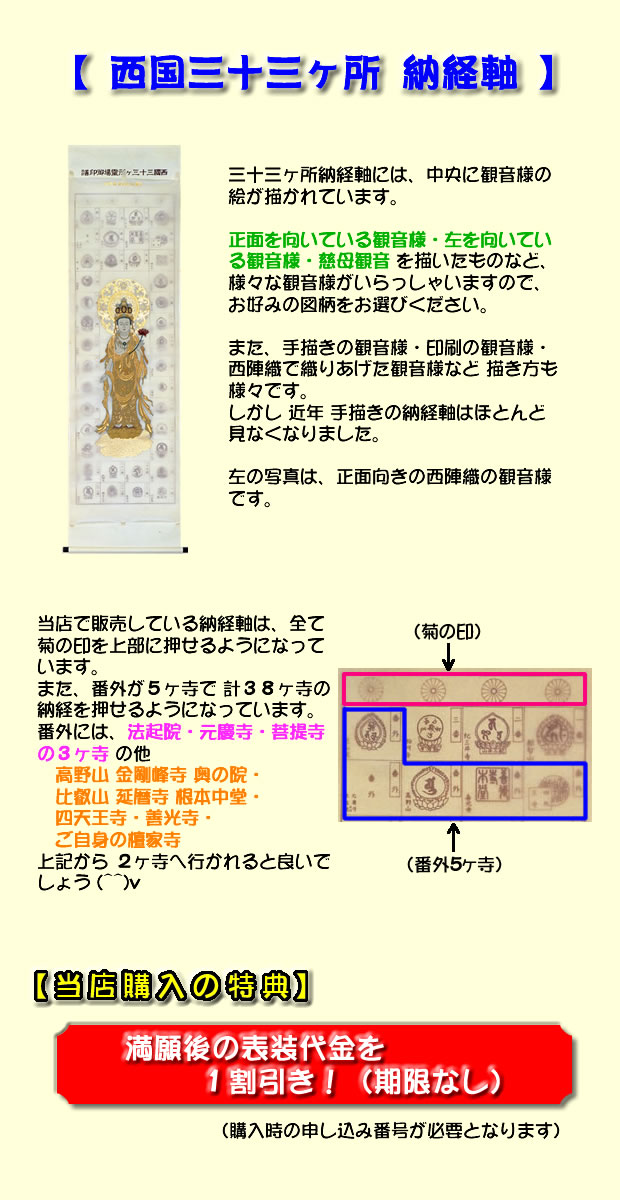 西国３３ヶ所納経軸紹介