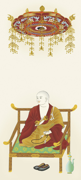 掛け軸 弘法大師像 北山歩生 拡大