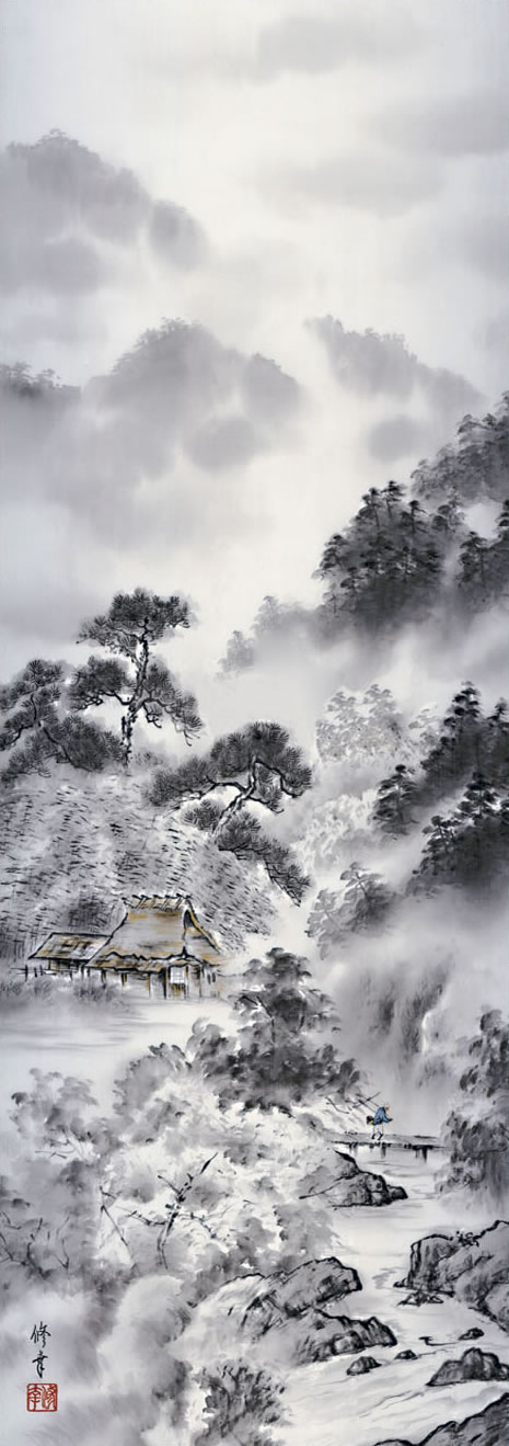 掛け軸 山河郷愁