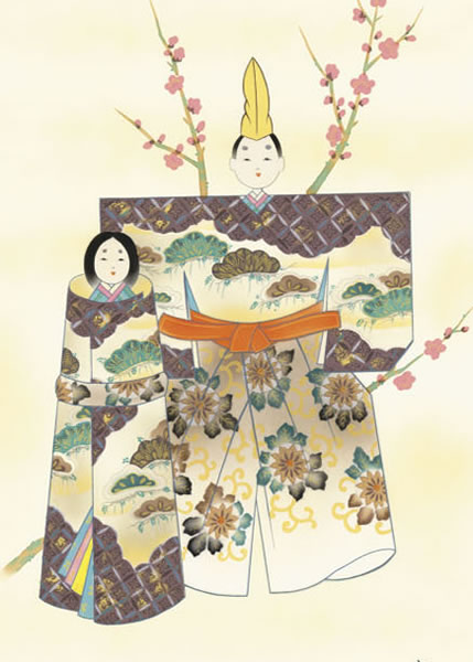 掛け軸 立雛 4 拡大 1
