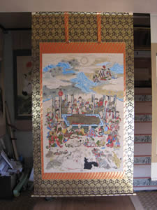 涅槃図仕立て替え金襴仕立て